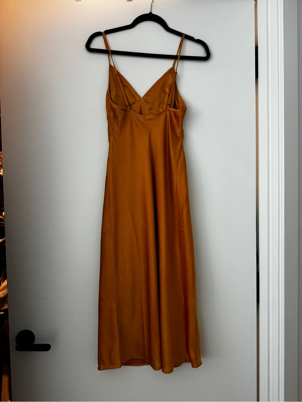 Abercrombie & Fitch Golden Yellow Satin Slip Midi Dress